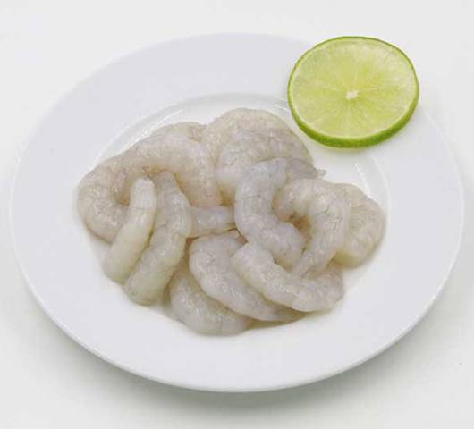 RAW VANNAMEI PEELED, DEVEINED, TAIL-OFF SHRIMP